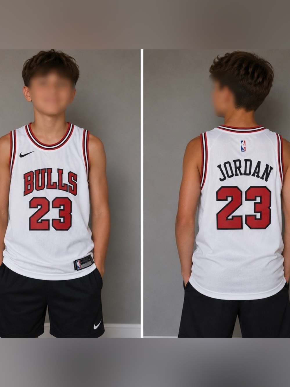 Michael Jordan Bulls #23 White Basketball Kids Jersey Youth Medium 10/12